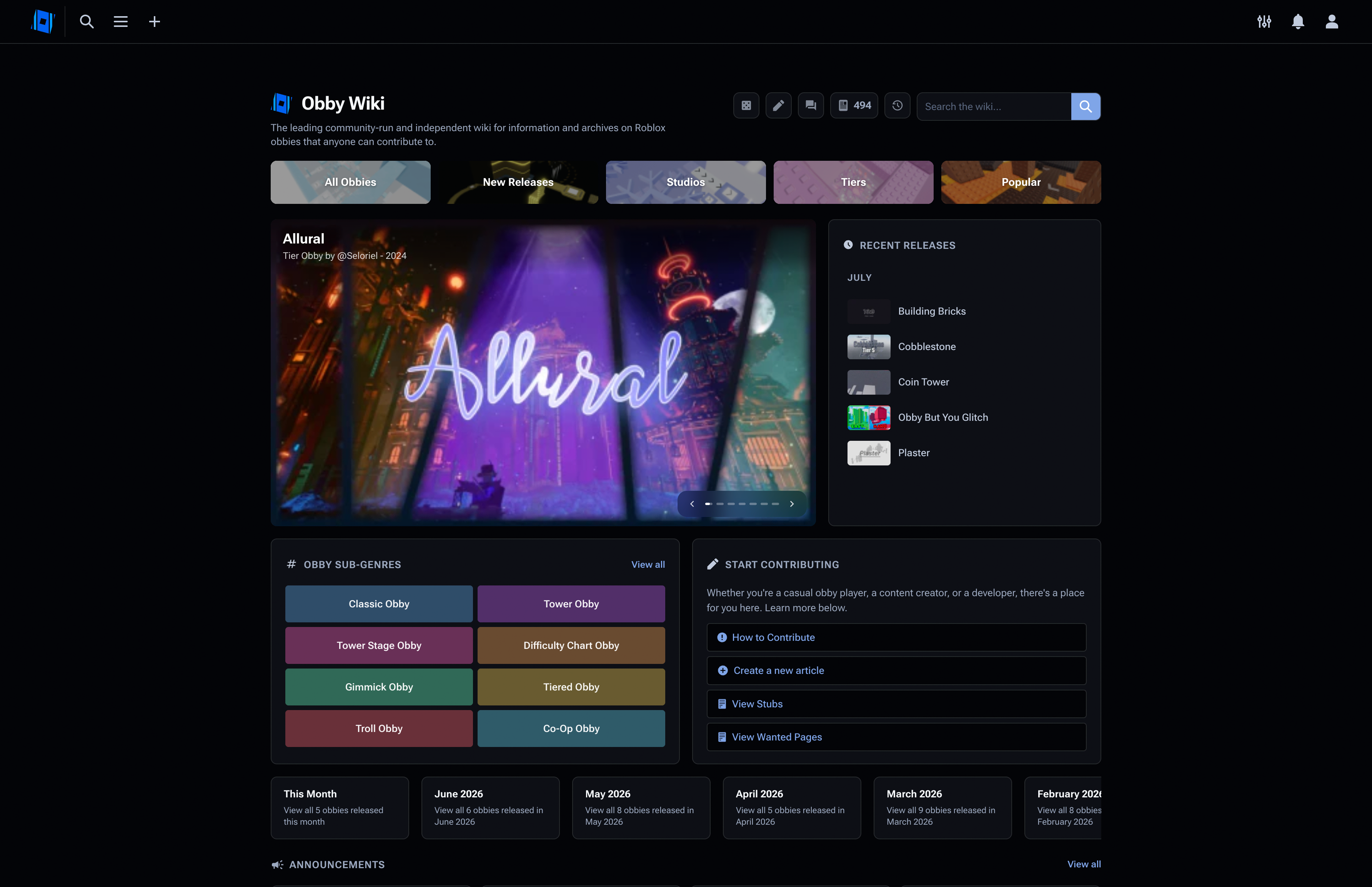 Screenshot of Obby Wiki