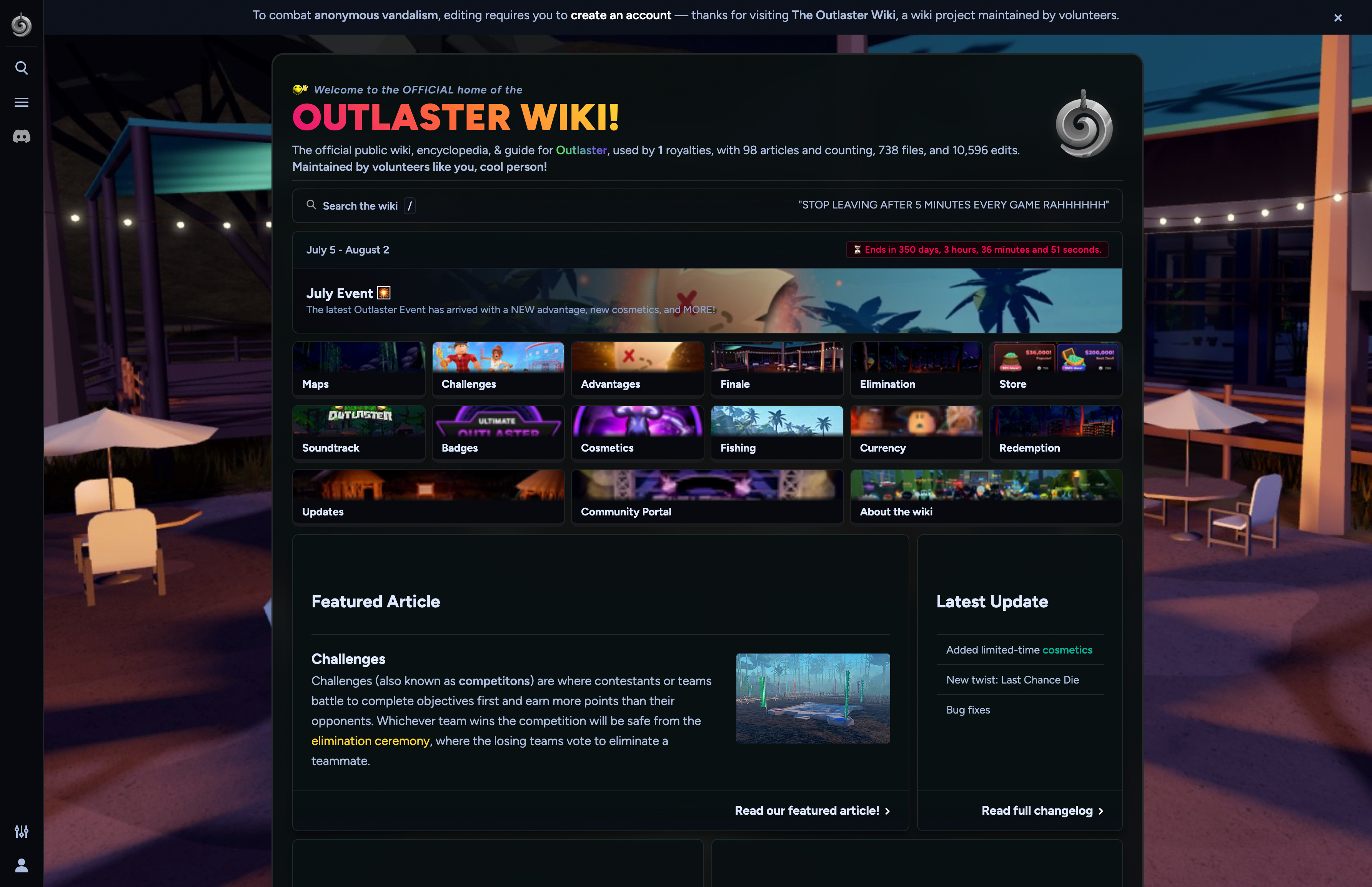 Screenshot of Outlaster Wiki