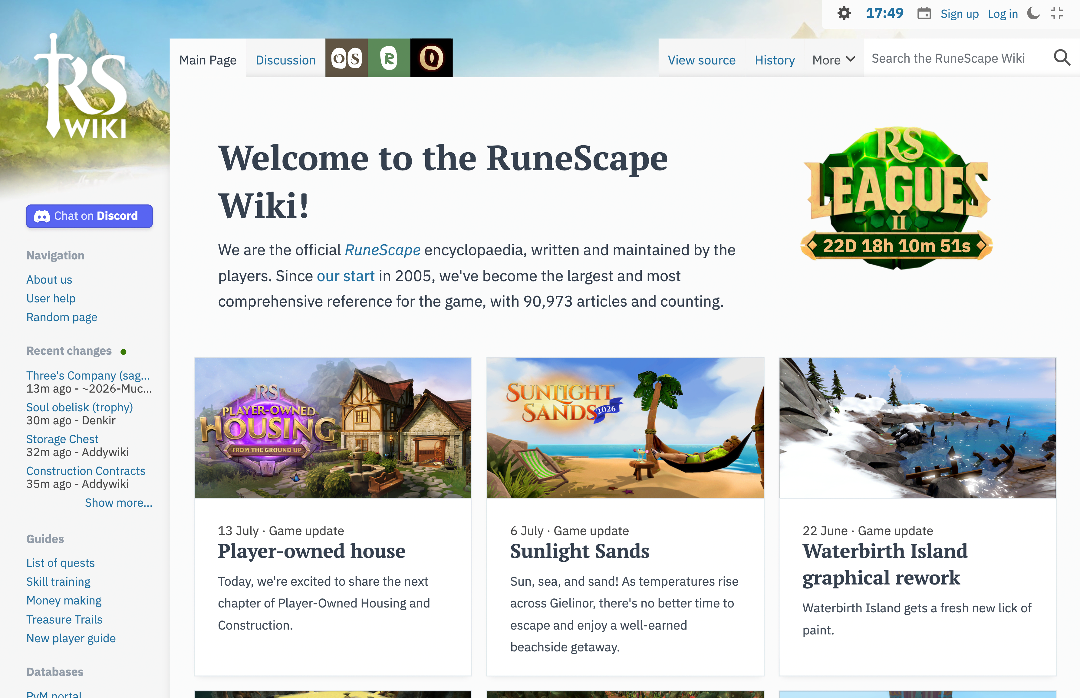 Screenshot of Runescape Wiki